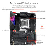 ASUS ROG STRIX X299-E GAMING II ATX Gaming Motherboard (Intel X299) LGA 2066, Wi-Fi 6 (802.11ax), 2.5 Gbs LAN, 8x DIMM Max. 256GB, USB 3.2 Gen 2, 8x SATA, 3x M.2, OLED and Aura Sync RGB