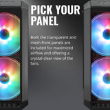 Cooler Master MasterCase H500 ATX Mid-Tower Tempered Glass Side Panel, Transparent Front Option, Carrying Handle & 2X 200mm RGB Fans
