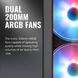 Cooler Master MasterCase H500 ATX Mid-Tower Tempered Glass Side Panel, Transparent Front Option, Carrying Handle & 2X 200mm RGB Fans