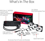 ASUS ROG Strix LC 360 RGB All-in-one AIO Liquid CPU Cooler 360mm Radiator, Intel 115x/2066 and AMD AM4/TR4 Support