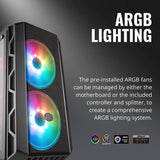 Cooler Master MasterCase H500 ATX Mid-Tower Tempered Glass Side Panel, Transparent Front Option, Carrying Handle & 2X 200mm RGB Fans