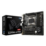 MSI X299M-A PRO AC Socket LGA 2066 Intel X299 Chipset - Dual Channel DDR4 4266+(OC), PCI-E 3.0, SATA 6.0Gb/s, M.2 - USB 3.1, mATX Motherboard, Wi-Fi