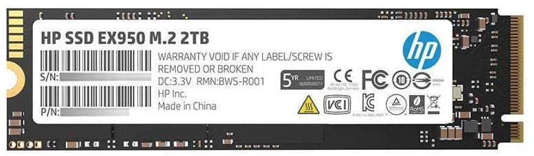 HP EX950 M.2 2TB PCIe 3.1 x4 NVMe 3D TLC NAND Internal Solid State Drive