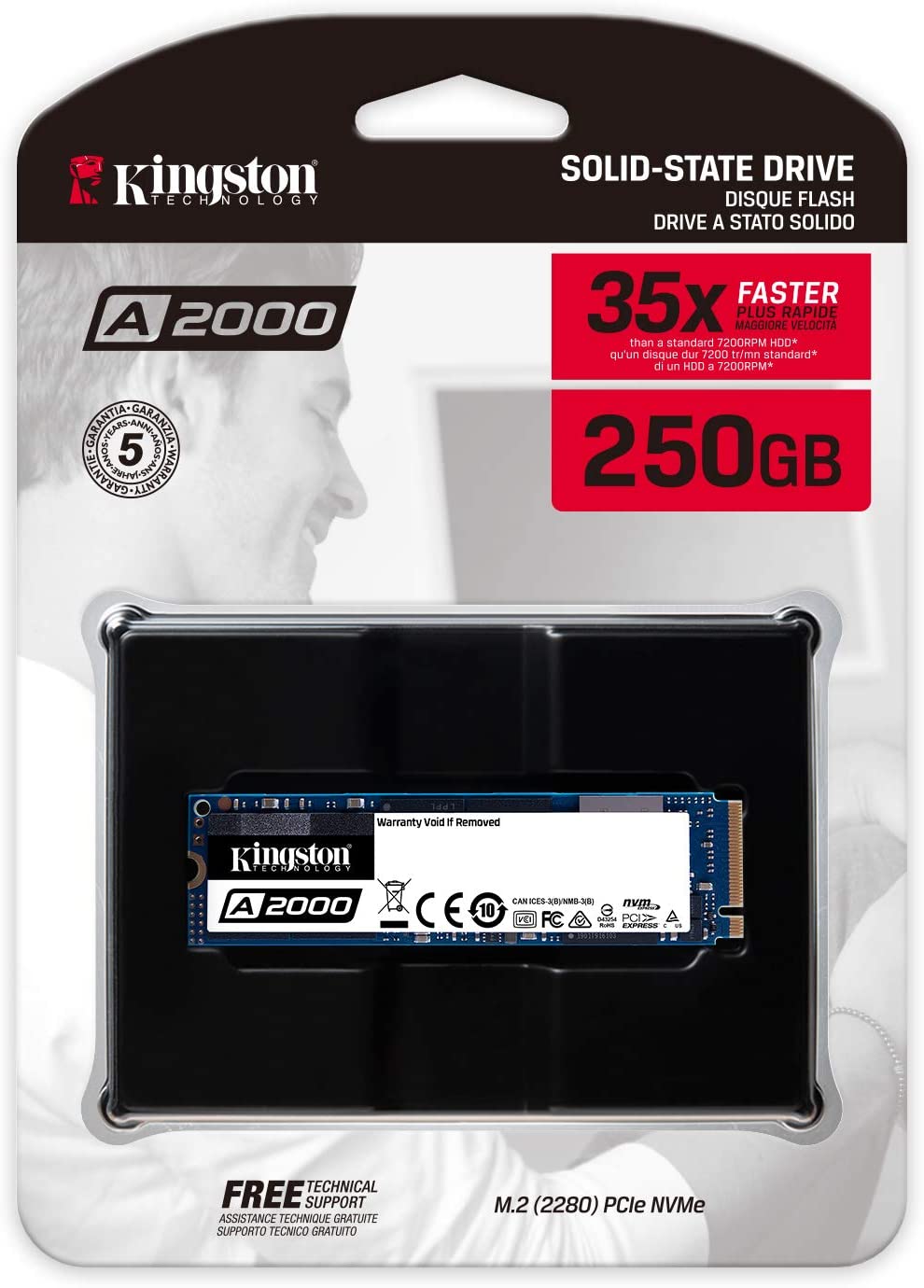 Kingston 250G A2000 M.2 2280 NVMe PCIe Gen 3.0 x4