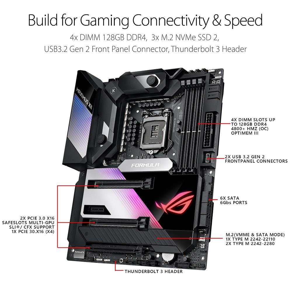 ASUS ROG Maximus XII Formula (WiFi 6) Z490 LGA 1200(Intel® 10th Gen) ATX gaming motherboard (16 power stages, EK CrossChill III , 10 Gbps & Intel®2.5Gb LAN,Triple M.2, 2” Livedash OLED, Aura Sync)