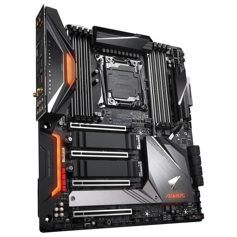 GIGABYTE X299X AORUS Master Socket 2066 Chipset - DDR4 4333(O.C.), PCI-E 3.0, SATA 6.0Gb/s, 3x M.2 - USB 3.2, E-ATX Motherboard, RGB FUSION, Onboard Wi-FI, Bluetooth