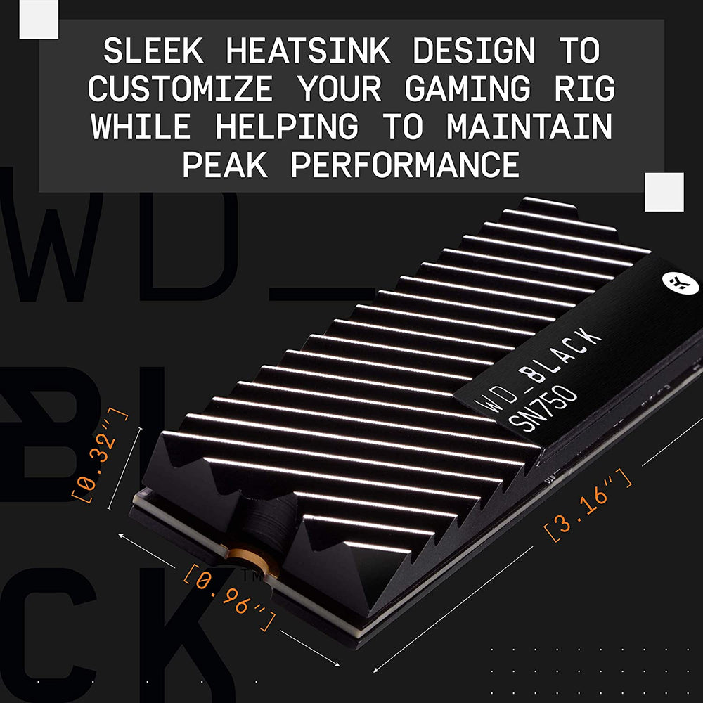 WD_Black SN750 500GB NVMe Internal Gaming SSD with Heatsink - Gen3 PCIe, M.2 2280, 3D NAND