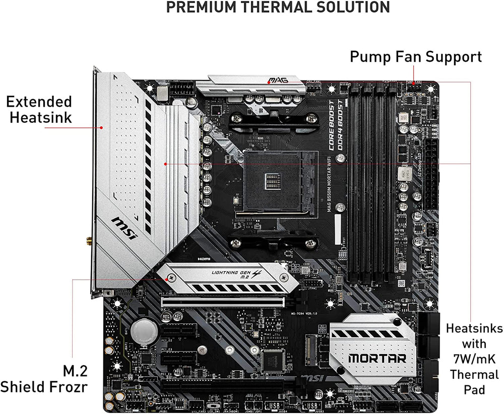 MSI MAG B550M Mortar WiFi Gaming Motherboard