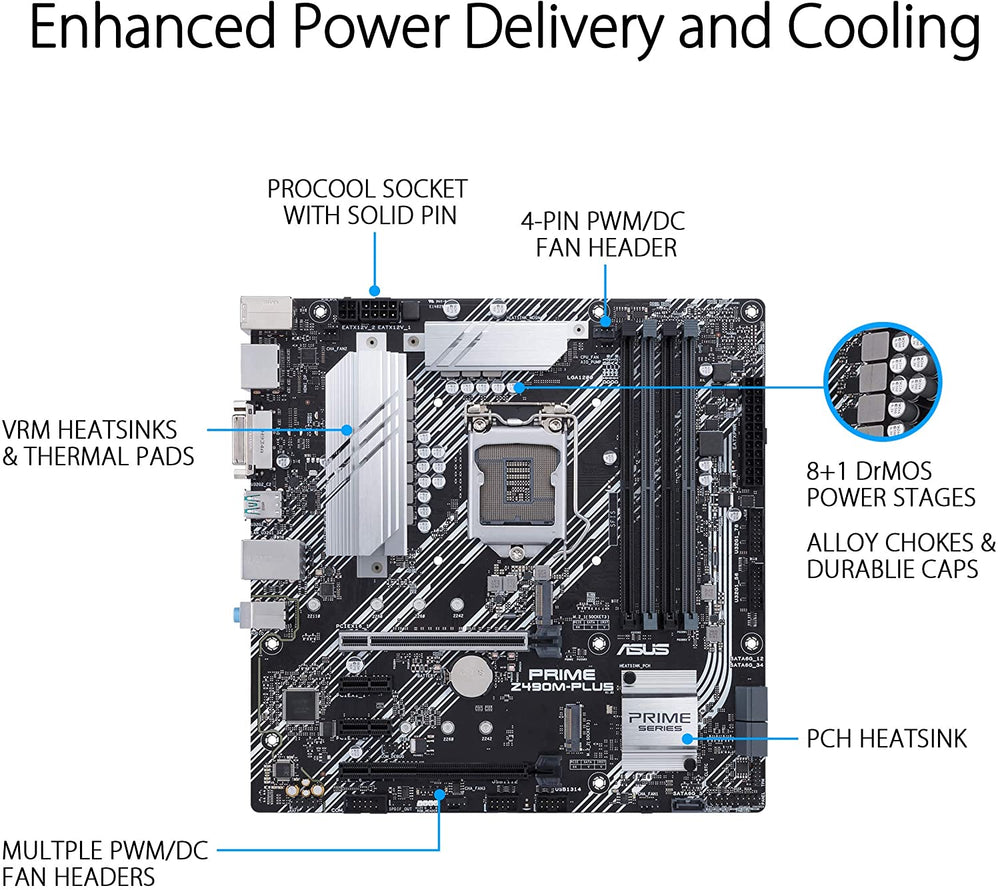 ASUS Prime Z490M-PLUS LGA 1200 (Intel® 10th Gen) Z490 Micro ATX