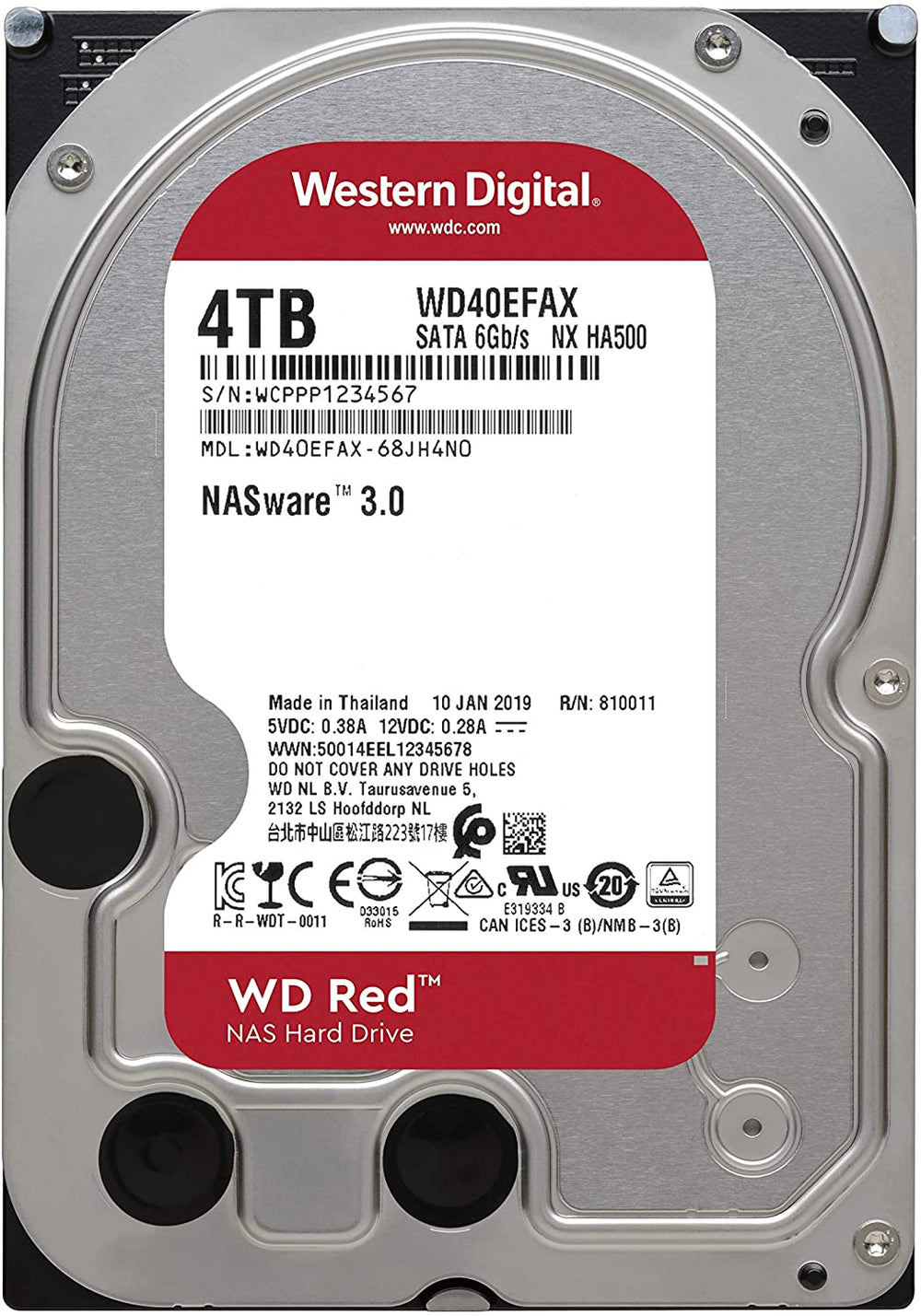 WD Red 4TB NAS Internal Hard Drive - 5400 RPM Class, SATA 6 Gb/s, SMR, 256MB Cache