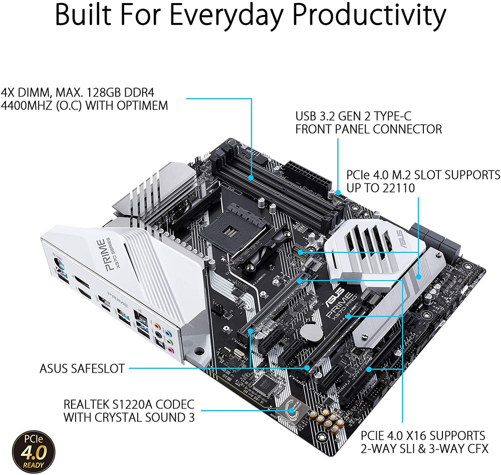 Asus Prime X570-Pro Ryzen 3 AM4 ATX Motherboard