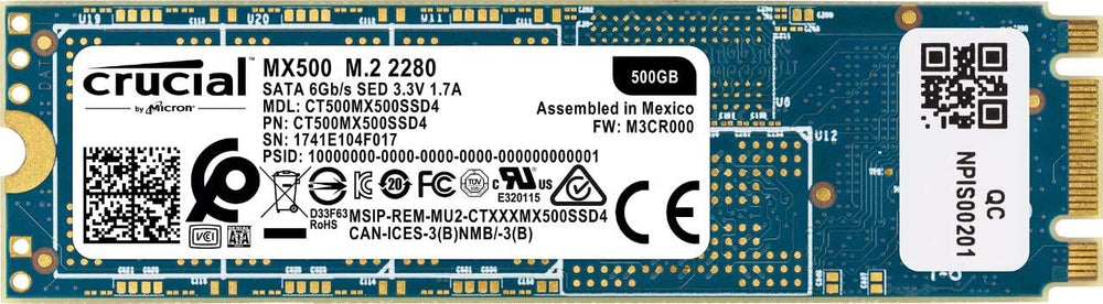 Crucial MX500 500GB 3D NAND SATA M.2 (2280SS) Internal SSD