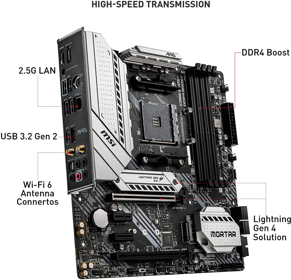 MSI MAG B550M Mortar WiFi Gaming Motherboard