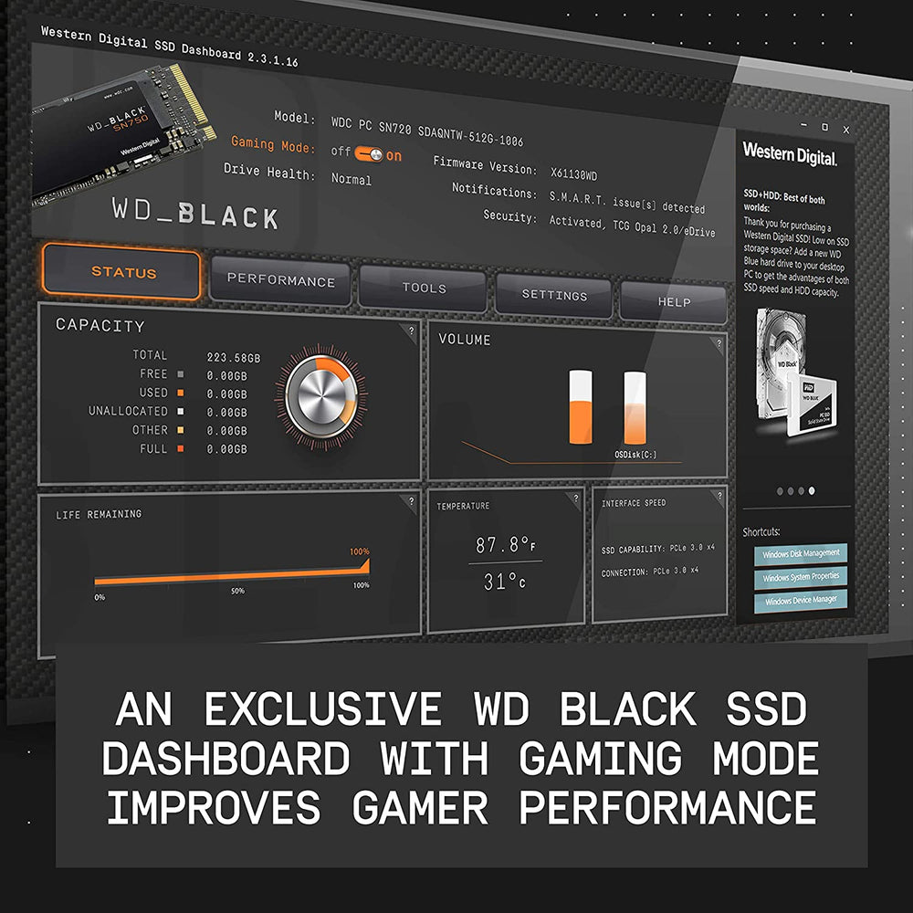 WD Black SN750 500GB NVMe Internal Gaming SSD - Gen3 PCIe, M.2 2280, 3D NAND