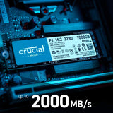 Crucial P1 500GB 3D NAND NVMe PCIe Internal SSD, up to 2000MB/s