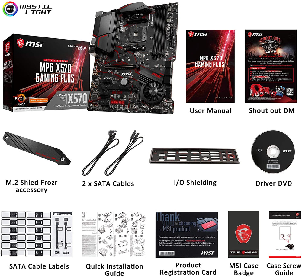 MSI Performance Gaming Plus X570 AM4 ATX Motherboard