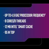 Intel® Core™ i7-9700K Desktop Processor 8-Core 8-Thread Unlocked up to 4.9 GHz LGA 1151 300 Series (BX80684I79700K)