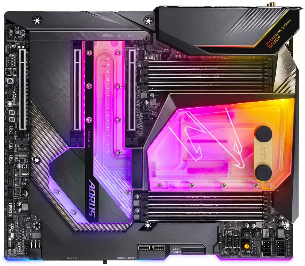 GIGABYTE X299X AORUS XTREME WATERFORCE Socket 2066 Chipset - DDR4 4333(O.C.), PCI-E 3.0, SATA 6.0Gb/s, 2x M.2 - USB 3.2, XL-ATX Motherboard, RGB FUSION, Onboard Wi-FI, Bluetooth