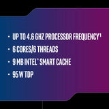 Intel® Core™ i5-9700KF Desktop Processor 6-Core 6-Thread Unlocked up to 4.6 GHz LGA 1151 300 Series (BX80684I59600KF)