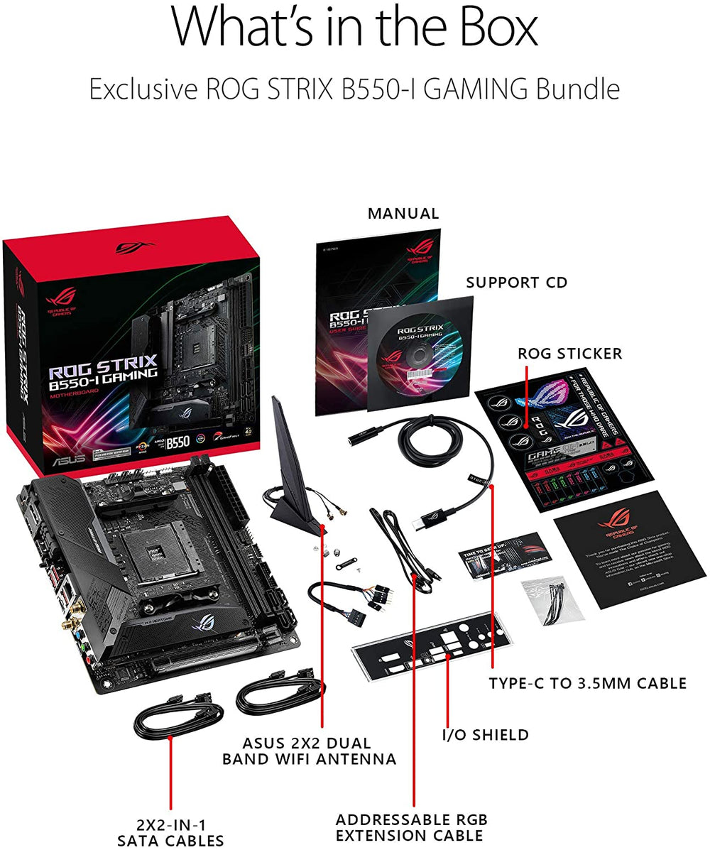 ASUS ROG Strix B550-I Gaming AMD AM4 (3rd Gen Ryzen™) Mini-ITX SFF