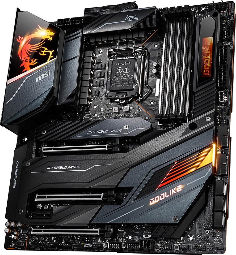 MSI MEG Z490 GODLIKE Gaming Motherboard (E-ATX, 10th Gen Intel Core, LGA 1200 Socket, DDR4, SLI/CF, Triple M.2 Slots, Thunderbolt 3 Type-C, Wi-Fi 6, Mystic Light RGB)