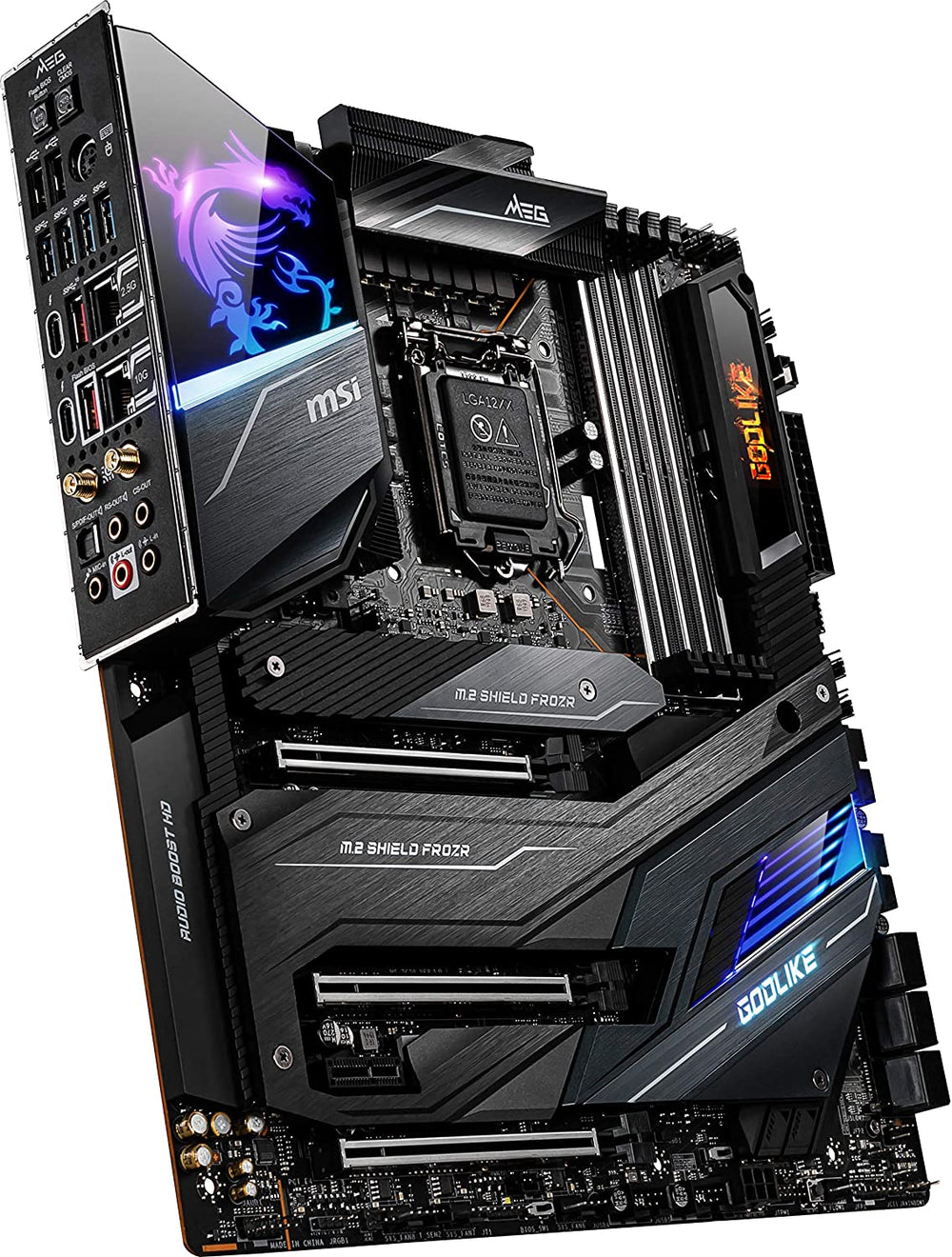 MSI MEG Z490 GODLIKE Gaming Motherboard (E-ATX, 10th Gen Intel Core, LGA 1200 Socket, DDR4, SLI/CF, Triple M.2 Slots, Thunderbolt 3 Type-C, Wi-Fi 6, Mystic Light RGB)