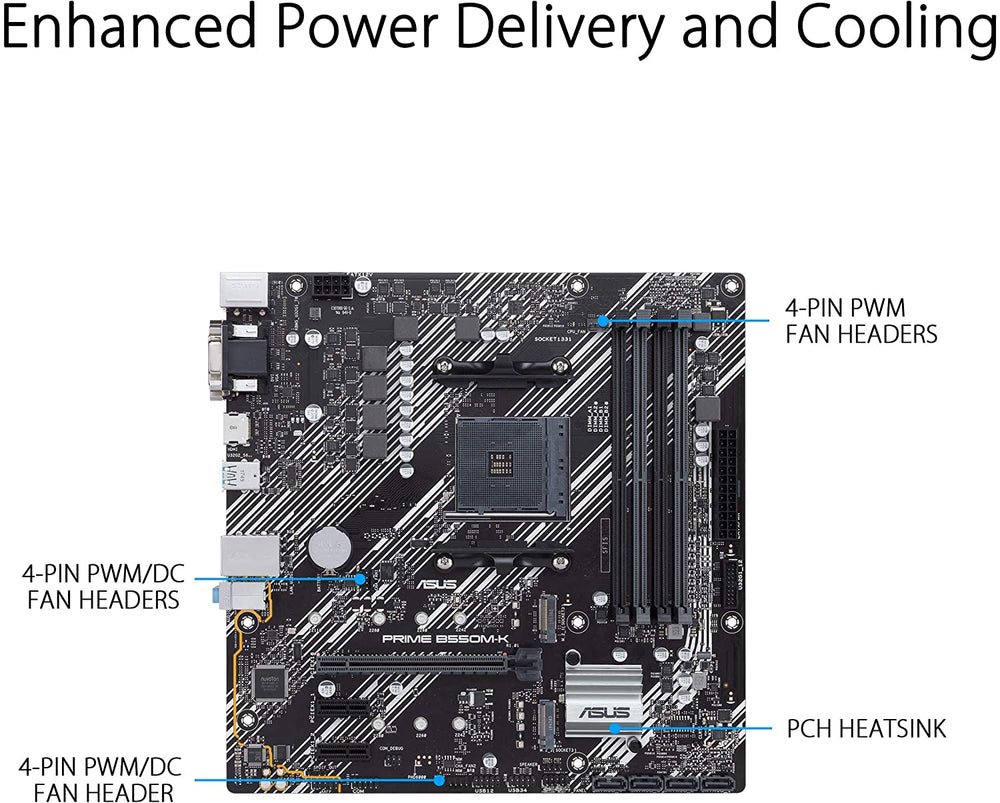ASUS Prime B550M-K AMD AM4 (3rd Gen Ryzen™) Micro-ATX Motherboard