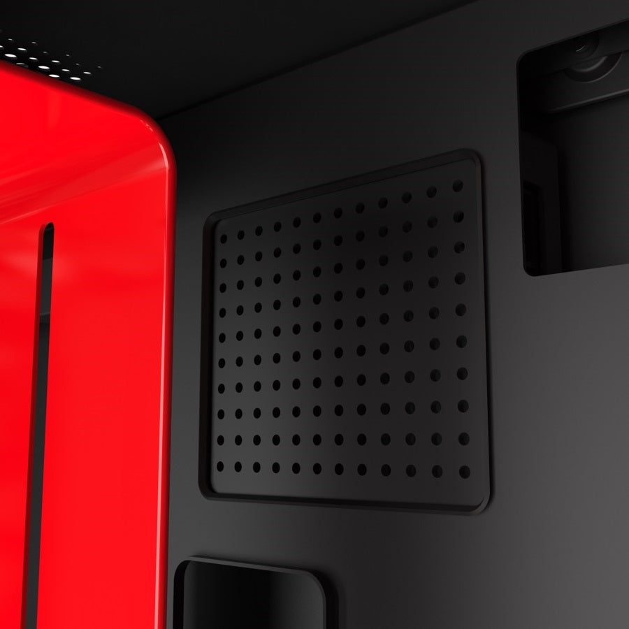 NZXT H210i - Mini-ITX PC Gaming Case - Front I/O USB Type-C Port - Tempered Glass Side Panel - Water-Cooling Ready - Integrated RGB Lighting - Black/Red