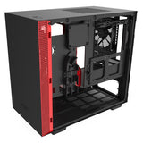 NZXT H210i - Mini-ITX PC Gaming Case - Front I/O USB Type-C Port - Tempered Glass Side Panel - Water-Cooling Ready - Integrated RGB Lighting - Black/Red