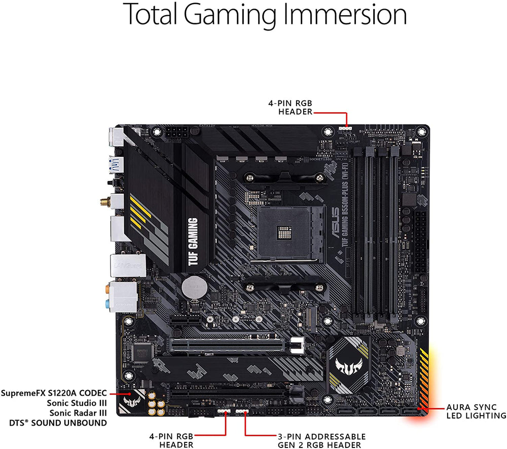 ASUS TUF GAMING B550M-PLUS AMD AM4 (3rd Gen Ryzen™) Micro ATX gaming motherboard