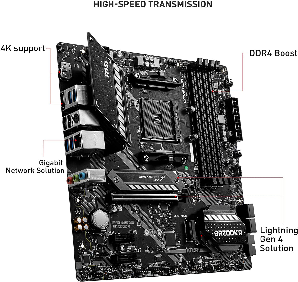 MSI MAG B550M Bazooka Gaming Motherboard – RaidBox