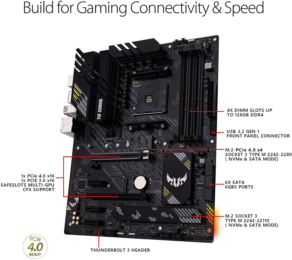 ASUS TUF GAMING B550-PLUS AMD AM4 (3rd Gen Ryzen™) ATX gaming motherboard